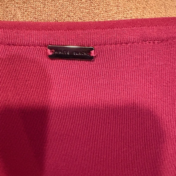 White House Black Market Burgundy Long Sleeve Dress - Picture 4 of 6